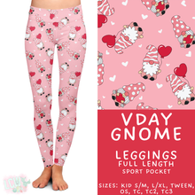 Load image into Gallery viewer, Batch #453 - Love Day 2 - Closes 11/24 - ETA mid Jan - Vday Gnome Full Length Leggings
