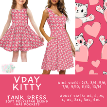 Load image into Gallery viewer, Batch #452 - Mom &amp; Me Love - Closes 11/21 - ETA early Jan - Vday Kitty Women&#39;s &amp; Girl&#39;s Tank Dress
