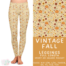 Load image into Gallery viewer, Ready to Ship - Vintage Fall Full Length Leggings - Square Pocket OS
