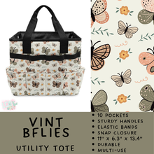 Load image into Gallery viewer, Batch #549 - Utility Tote 2 - Closes 6/29 - ETA late August - Vint BFlies Utility Tote
