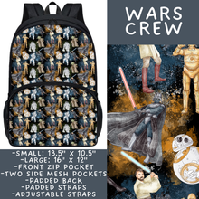 Load image into Gallery viewer, Batch #545 - Back to School 3 - Closes 6/19 - ETA early/mid August - Wars Crew Backpacks
