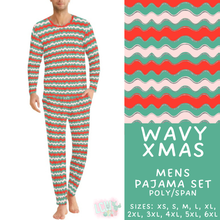 Load image into Gallery viewer, Batch #584 - Christmas Family Pajamas - Closes 9/11 - ETA mid Nov - Wavy Xmas Men's Pajama Set
