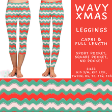 Load image into Gallery viewer, Batch #595 - Christmas Spirit 2 - Closes 10/7 - ETA early Dec - Wavy Xmas Full and Capri Length Leggings
