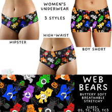 Load image into Gallery viewer, Ready To Ship - Web Bears Women&#39;s Underwear - Boy Short TC &amp; TC2 - High Waist OS - Hipster TC
