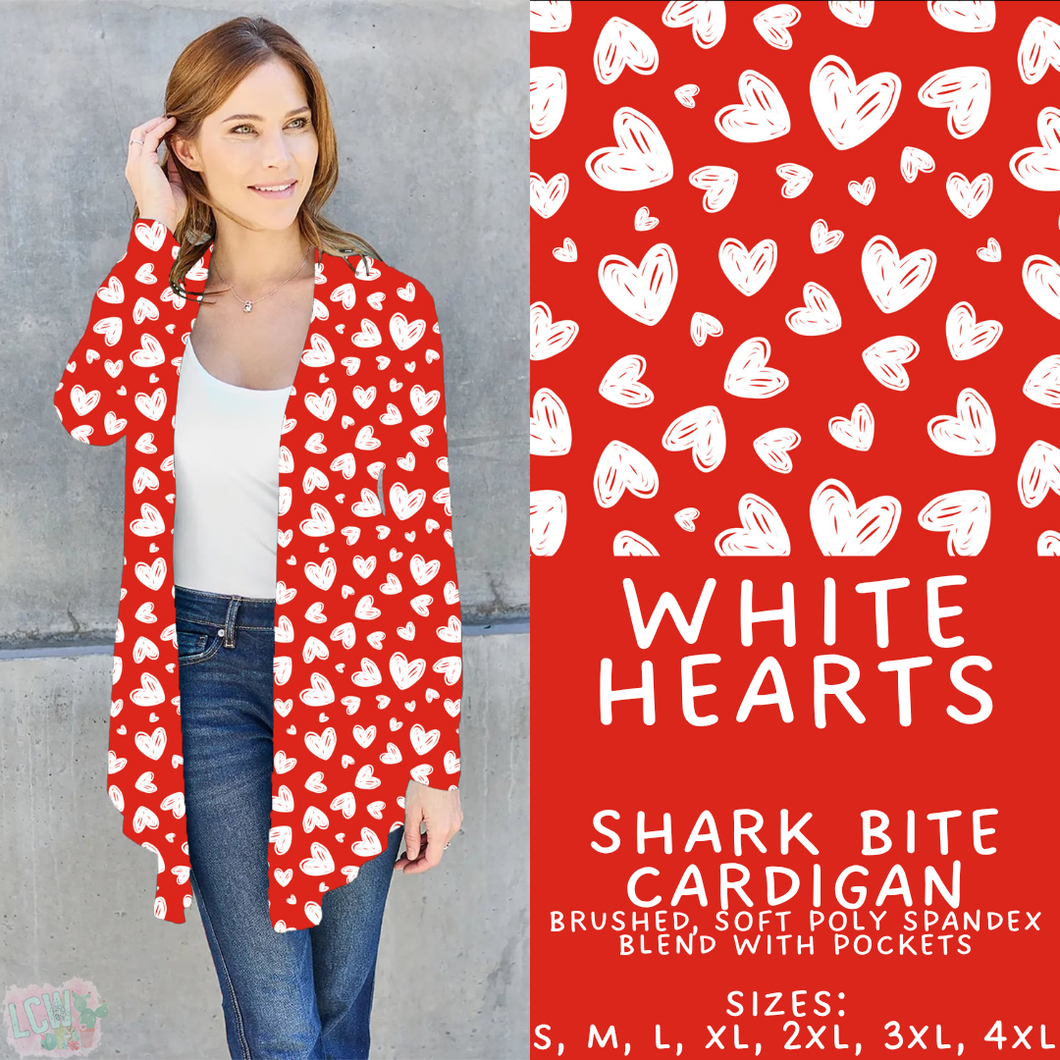 Batch #453 - Love Day 2 - Closes 11/24 - ETA mid Jan - White Hearts Cardigan