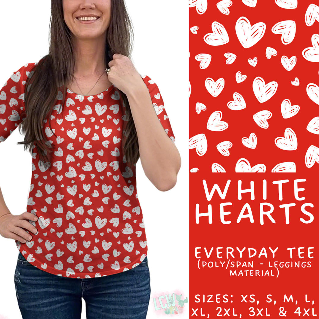 Batch #453 - Love Day 2 - Closes 11/24 - ETA mid Jan - White Hearts Everyday Tee