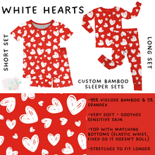 Load image into Gallery viewer, Batch #455 - Little Dreamers Lucky in Love - Closes 11/27 - ETA mid January - White Hearts Bamboo Short and Long Sleeper Set
