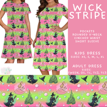 Load image into Gallery viewer, Batch #601 - Cool Characters 19 - Closes 10/21 - ETA mid Dec - Wick Stripe Adult &amp; Kids Dresses
