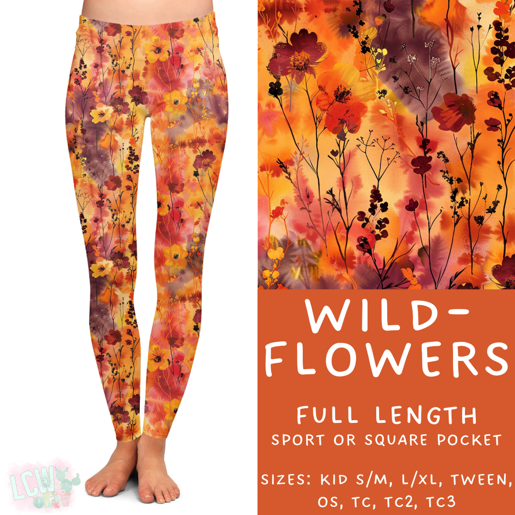 Ready to Ship - Wildflowers Full Length Leggings - Sport Pocket TC2