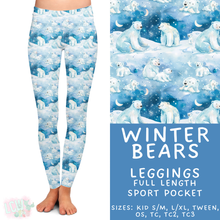 Load image into Gallery viewer, Ready to Ship - Winter Bears Full Length Leggings - Sport Pocket TC
