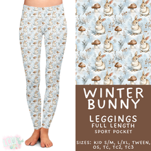 Load image into Gallery viewer, Batch #439 - Winter Watercolor 2 - Closes 10/30 - ETA mid Dec - Winter Bunny Full Length Leggings
