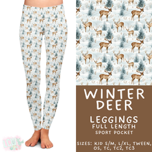 Load image into Gallery viewer, Batch #439 - Winter Watercolor 2 - Closes 10/30 - ETA mid Dec - Winter Deer Full Length Leggings
