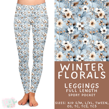 Load image into Gallery viewer, Batch #439 - Winter Watercolor 2 - Closes 10/30 - ETA mid Dec - Winter Florals Full Length Leggings
