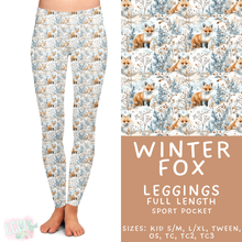 Load image into Gallery viewer, Batch #439 - Winter Watercolor 2 - Closes 10/30 - ETA mid Dec - Winter Fox Full Length Leggings

