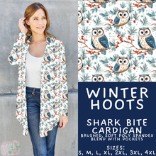 Load image into Gallery viewer, Batch #439 - Winter Watercolor 2 - Closes 10/30 - ETA mid Dec - Winter Hoots Cardigan
