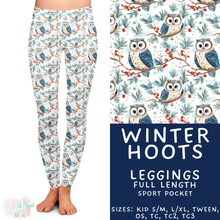 Load image into Gallery viewer, Batch #439 - Winter Watercolor 2 - Closes 10/30 - ETA mid Dec - Winter Hoots Full Length Leggings
