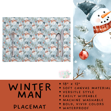 Load image into Gallery viewer, Batch #602 - Table Runners &amp; Placemats - Closes 10/23 - ETA mid Dec - Winter Man Placemat
