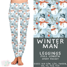 Load image into Gallery viewer, Batch #439 - Winter Watercolor 2 - Closes 10/30 - ETA mid Dec - Winter Man Full Length Leggings

