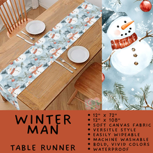 Load image into Gallery viewer, Batch #602 - Table Runners &amp; Placemats - Closes 10/23 - ETA mid Dec - Winter Man Table Runner
