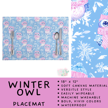 Load image into Gallery viewer, Batch #602 - Table Runners &amp; Placemats - Closes 10/23 - ETA mid Dec - Winter Owl Placemat
