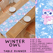 Load image into Gallery viewer, Batch #602 - Table Runners &amp; Placemats - Closes 10/23 - ETA mid Dec - Winter Owl Table Runner
