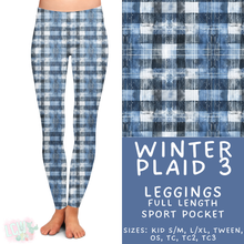 Load image into Gallery viewer, Ready to Ship - Winter Plaid 3 Full Length Leggings - Sport Pocket TC2

