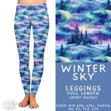 Load image into Gallery viewer, Batch #439 - Winter Watercolor 2 - Closes 10/30 - ETA mid Dec - Winter Sky Full Length Leggings
