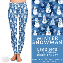 Load image into Gallery viewer, Ready to Ship - Winter Snowman Full Length Leggings - Sport Pocket TC2
