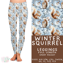 Load image into Gallery viewer, Batch #439 - Winter Watercolor 2 - Closes 10/30 - ETA mid Dec - Winter Squirrel Full Length Leggings

