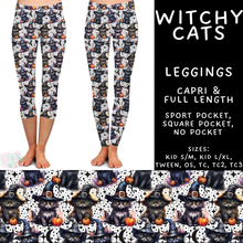 Load image into Gallery viewer, Batch #556 - Halloween 3 - Closes 7/15 - ETA mid Sept - Witchy Cats Full and Capri Length Leggings
