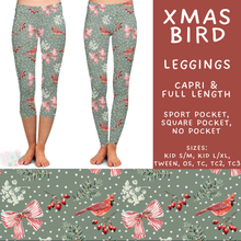 Load image into Gallery viewer, Batch #595 - Christmas Spirit 2 - Closes 10/7 - ETA early Dec - Xmas Bird Full and Capri Length Leggings

