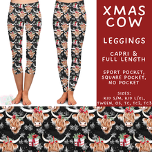 Load image into Gallery viewer, Batch #574 - HalloThanksMas - Closes 8/24 - ETA mid/late October - Xmas Cow Full and Capri Length Leggings
