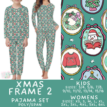Load image into Gallery viewer, Batch #584 - Christmas Family Pajamas - Closes 9/11 - ETA mid Nov - Xmas Frame 2 Womens &amp; Kids Pajama Set
