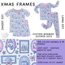 Load image into Gallery viewer, Batch #438 - Little Dreamers Christmas 2 - Closes 10/29 - ETA early Dec - Xmas Frames Bamboo Short and Long Sleeper Set
