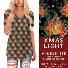 Load image into Gallery viewer, Batch #433 - Winter Cabin - Closes 10/20 - ETA early Dec - Xmas Light V-Neck Tee

