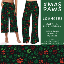 Load image into Gallery viewer, Batch #595 - Christmas Spirit 2 - Closes 10/7 - ETA early Dec - Xmas Paws Capri and Full Length Loungers
