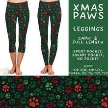 Load image into Gallery viewer, Batch #595 - Christmas Spirit 2 - Closes 10/7 - ETA early Dec - Xmas Paws Full and Capri Length Leggings
