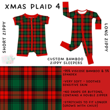 Load image into Gallery viewer, Batch #593 - Little Dreamers Christmas 3 - Closes 10/2 - ETA late Nov - Xmas Plaid 4 Short and Long Zippy Sleeper
