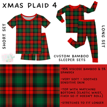 Load image into Gallery viewer, Batch #593 - Little Dreamers Christmas 3 - Closes 10/2 - ETA late Nov - Xmas Plaid 4 Bamboo Short and Long Sleeper Set
