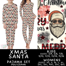 Load image into Gallery viewer, Batch #584 - Christmas Family Pajamas - Closes 9/11 - ETA mid Nov - Xmas Santa Womens &amp; Kids Pajama Set
