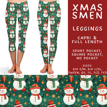 Load image into Gallery viewer, Batch #574 - HalloThanksMas - Closes 8/24 - ETA mid/late October - Xmas SMen Full and Capri Length Leggings
