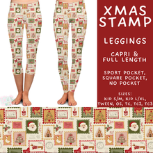 Load image into Gallery viewer, Batch #574 - HalloThanksMas - Closes 8/24 - ETA mid/late October - Xmas Stamp Full and Capri Length Leggings
