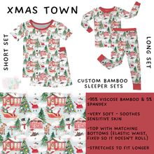 Load image into Gallery viewer, Batch #438 - Little Dreamers Christmas 2 - Closes 10/29 - ETA early Dec - Xmas Town Bamboo Short and Long Sleeper Set
