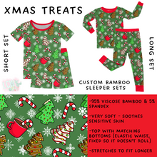 Load image into Gallery viewer, Ready to Ship - Xmas Treats Bamboo Short - 16 &amp; Long Sleeper Set - 3T, 4T &amp; 5T
