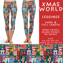 Load image into Gallery viewer, Batch #558 - Magical Character Christmas - Closes 7/20 - ETA mid/late Sept - Xmas World Full and Capri Length Leggings
