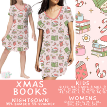 Load image into Gallery viewer, Ready to Ship - Xmas Books Adult Bamboo Nightgown - Adult XS
