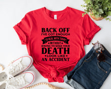 Load image into Gallery viewer, Wholesale Back Off Graphic Tee - Red
