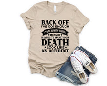 Load image into Gallery viewer, Wholesale Back Off Graphic Tee - Tan
