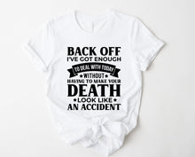 Load image into Gallery viewer, Wholesale Back Off Graphic Tee - White

