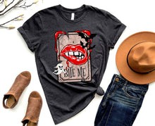 Load image into Gallery viewer, Wholesale Bite Me Graphic Tee - Charcoal Tee
